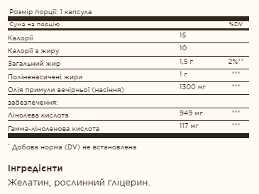 Evening Primrose Oil 1300mg - 60 softgels 2022-10-1985 фото