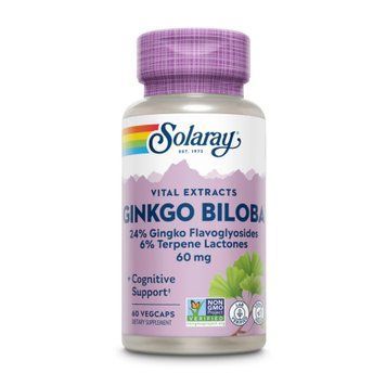 Ginkgo Biloba Leaf Extract 60mg - 60 vcaps 2023-10-2381 фото