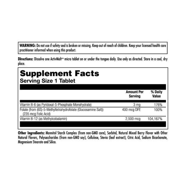 B6 B12 Methyl Folate - 60 tabs Mixed Berry 2023-10-4415 фото