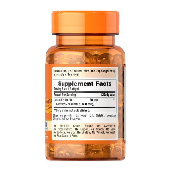 Lutein 20 mg with Zeaxanthin - 60 softgels 2023-10-2474 фото