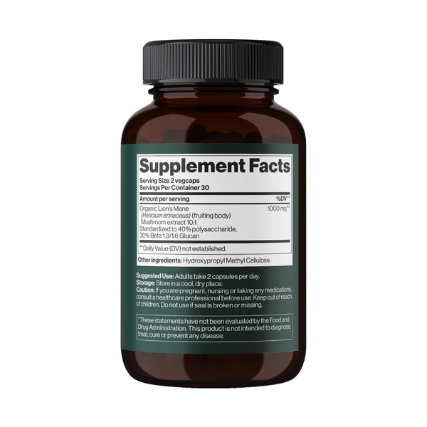 Lion's Mane Mushroom 1000 mg - 60 vegcaps 2023-10-3326 фото
