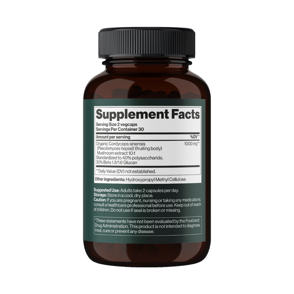 Cordyceps Mushroom 1000 mg - 60 vegcaps 2023-10-3327 фото