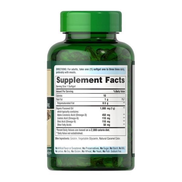 Natural Flax Oil 1200mg - 120 softgels 2023-10-2181 фото