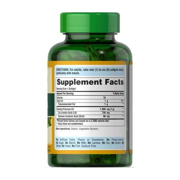 Evening Primrose Oil 1000mg with GLA - 120 softgels 2023-10-3384 фото