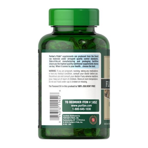 Natural Flax Oil 1200mg - 120 softgels 2023-10-2181 фото