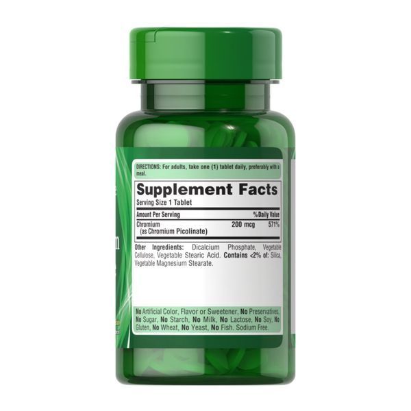 Chromium Picolinate 200 mcg Yeast Free - 100 tabs 2023-10-2476 фото
