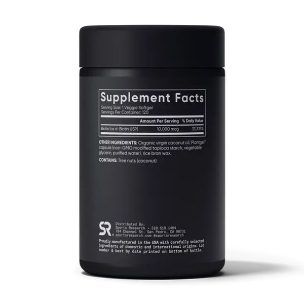Biotin 10,000mcg - 120 veg softgels 2023-10-3447 фото